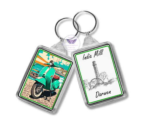 Scooter Weekender
Double Sided
Oblong Keyring
£1.50