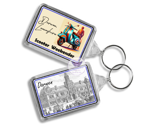 Scooter Weekender
Double Sided
Oblong Keyring
£1.50